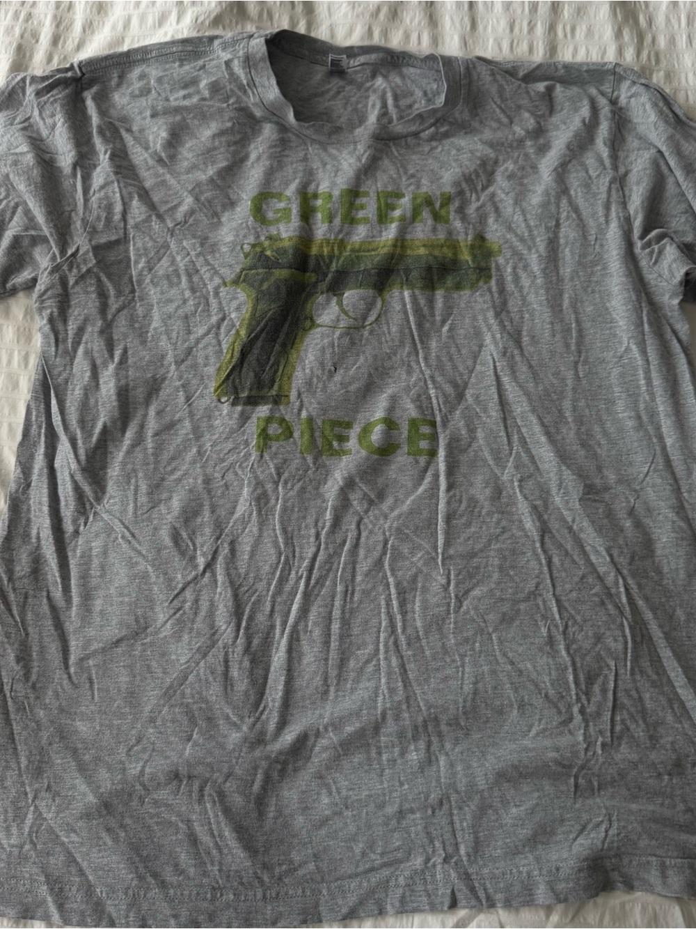 Green Piece Graphic Tee - Gray